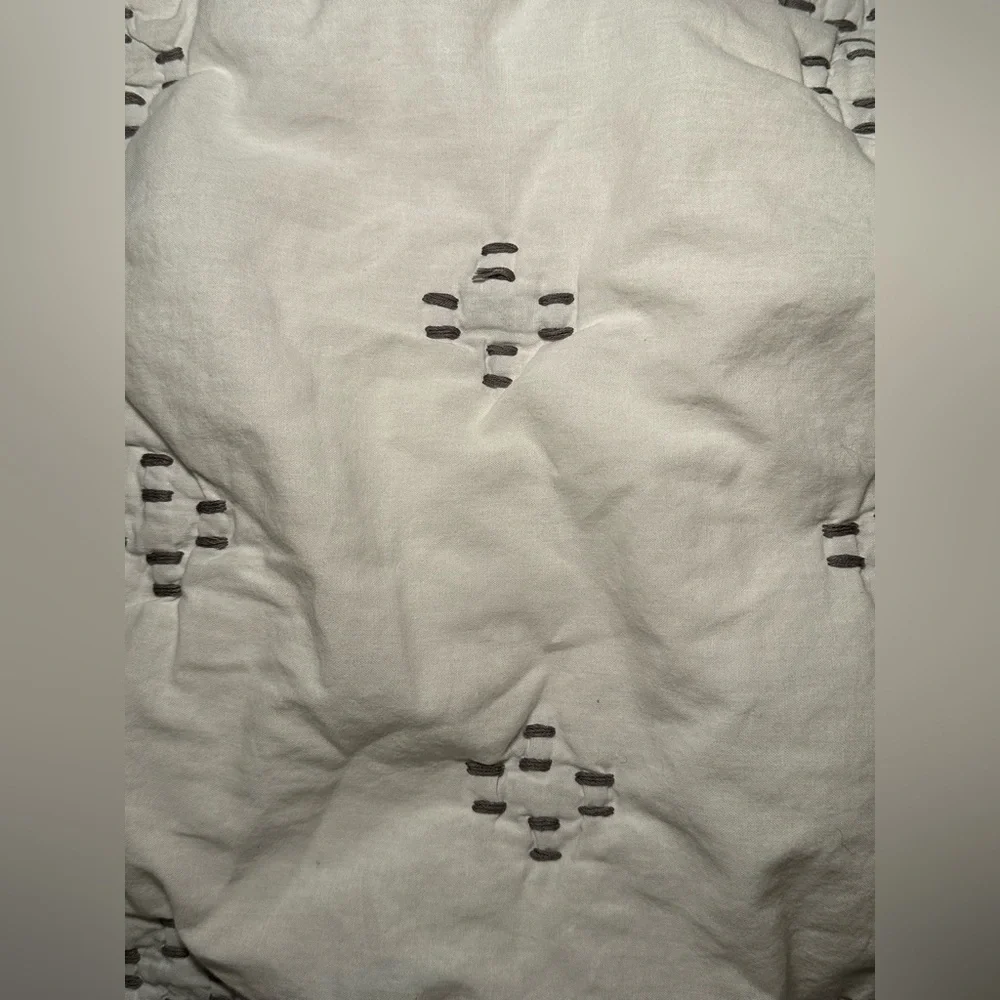 West Elm White Dash Stitch Sham Set (Two)